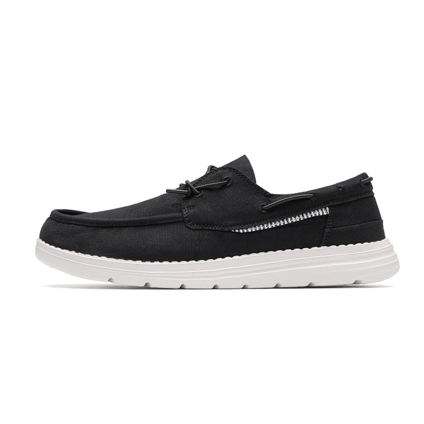 Minimalist Men's Slip On  Canvas Loafers - BLACK - 2